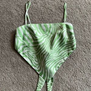 Princess Polly Green Zebra Crop Top